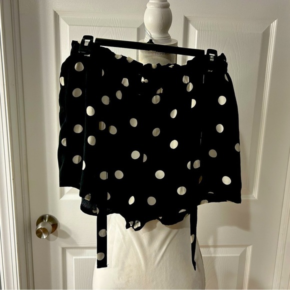 Joe Benbasset Polka Dot Short Size Large, Flare, Black/White - Picture 1 of 4